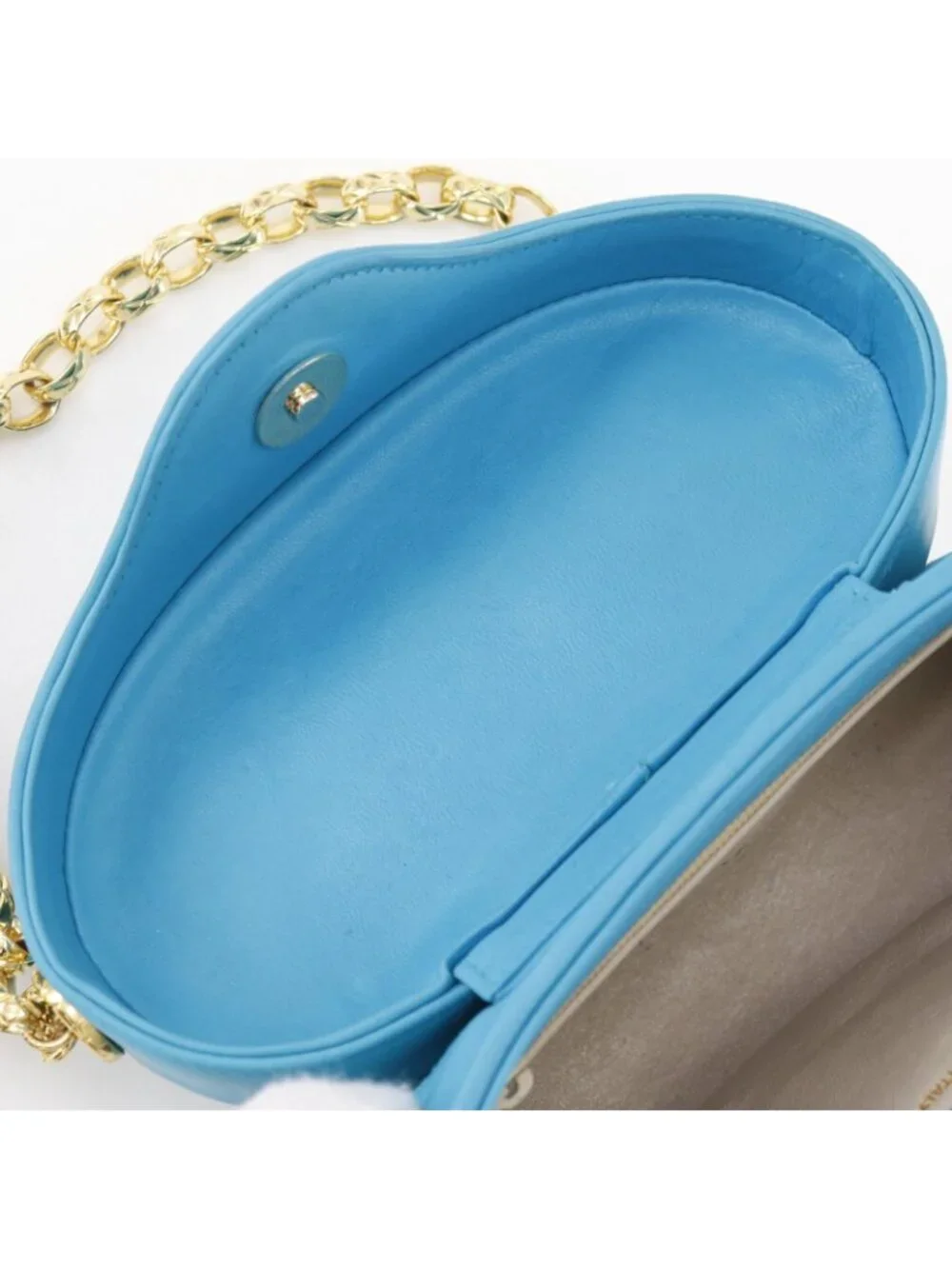 Chanel Mini Chain Shoulder CC Logo Quilted Tassel Lambskin Turquoise Blue Bag